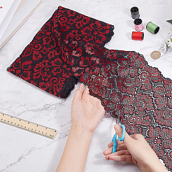 Polyester Lace Flower Fabric&nbsp;DIY-WH0034-95A