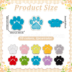 20Pcs 10 Colors Computerized Embroidery Cloth Iron on/Sew on Patches&nbsp;DIY-FG0010-16