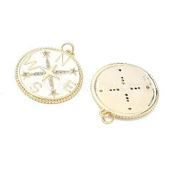 Eco-Friendly Brass Micro Pave Clear Cubic Zirconia Enamel Pendants&nbsp;ZIRC-C024-01G-02-1