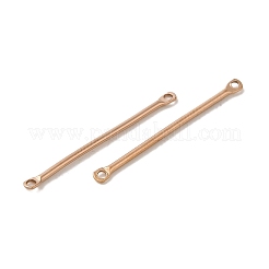 イオンプレーティング（IP）304ステンレススチールコネクタチャーム  バーリンク  ローズゴールド  25x2x1mm  穴：1mm&nbsp;STAS-Q323-04F-RG