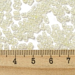 セイロンガラスシードビーズ  ピーナッツ  レモンシフォン  4~4.5x2~2.5x2~2.5mm  穴：0.8~0.9mm  約10000個/ポンド&nbsp;SEED-K009-02B-38