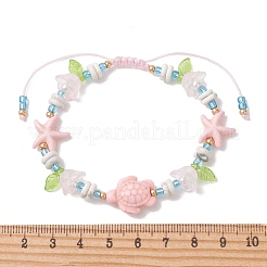 Synthetic Turquoise & Natural Howlite & Imitated Pearl Acrylic Beads Beaided Bead Bracelets&nbsp;BJEW-MZ00343-01