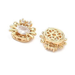 Brass Pave Cubic Zirconia Beads&nbsp;KK-A286-15G-01