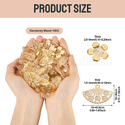透明アクリルビーズ100g  ゴールドライン入り  混合図形  ゴールド  18~30x15~42.5x2.5~5mm  穴：1.5~3mm  100 G /セッティング&nbsp;TACR-TA0001-56