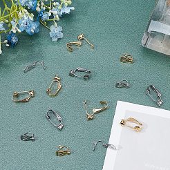 32個 4スタイル 304ステンレススチール クリップオンイヤリングコンバーター金具  穴開けないイヤリング  ミックスカラー  8個/スタイル&nbsp;STAS-UN0026-76