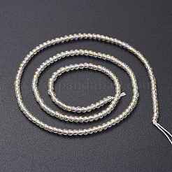 電気メッキガラスビーズセット  フル虹メッキ  ラウンド  シャンパンイエロー  2.5mm  穴：0.7mm  約177個/連  14.09インチ（35.8cm）&nbsp;EGLA-K014-A-FR05