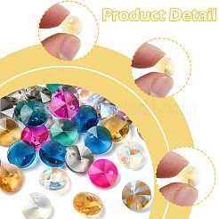 160Pcs 8 Colors Glass Charms&nbsp;RGLA-FS0001-24