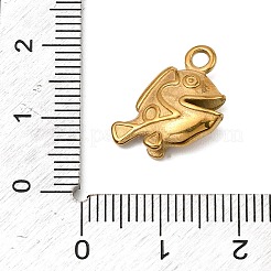 海をテーマにした304ステンレススチールペンダント  カドミウムフリー＆鉛フリー  魚  17x11x4.5mm  穴：2mm&nbsp;LS-STAS-I356-03G-03