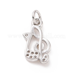 Brass Micro Pave Cubic Zirconia Charms&nbsp;KK-C012-17P