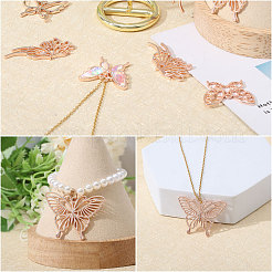 5 Styles Butterfly Zinc Alloy Open Back Bezel Pendants&nbsp;FIND-CA0009-52RG