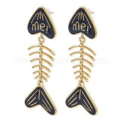 304 Stainless Steel Enamel Dangle Stud Earrings for Women&nbsp;EJEW-L315-06G-01
