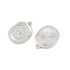 304ステンレスペンダント  螺旋状の貝殻チャーム  ステンレス鋼色  16.5x12.5x1.5mm  穴：1mm&nbsp;SA-CBA3ECF-18P