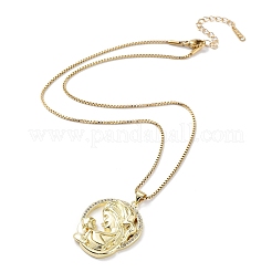 Mother's Day Mom & Kid Brass Micro Pave Clear Cubic Zirconia Pendant Necklaces&nbsp;LS-NJEW-G126-01F