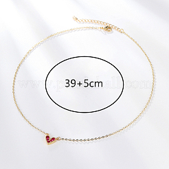 Golden Brass Heart Pendant Necklace for Women&nbsp;WZ0134-3-1