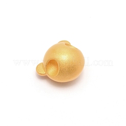 つや消し合金ビーズ  虎  ゴールドカラー  12x13.5x10.5mm  穴：3.5x4mm&nbsp;PALLOY-WH0094-09