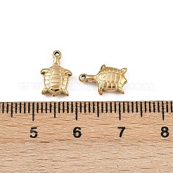 304ステンレススチールチャーム  亀のチャーム  14KGP本金メッキ  11.5x8x3mm  穴：0.7mm&nbsp;STAS-F322-07G