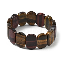 Natural Red Yellow Tiger Eye Beads Stretch Bracelets for Women Men&nbsp;BJEW-I323-02S