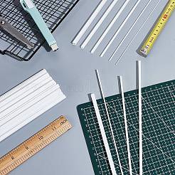 6スタイルのABSプラスチック角中空チューブとソリッドロッド  DIYサンドテーブル用  建築モデル作成  ホワイト  250~253x1~6x1~6mm  40個/袋&nbsp;DIY-OC0011-71
