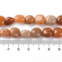 天然石レッドアベンチュリンビーズ連売り  ナゲット  タンブルストーン  9~17x8~12x6~8mm  穴：1mm  約38個/連  15.55''（39.5センチメートル）&nbsp;G-G146-A02-02