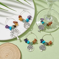 Alloy Tree of Life Wine Glass Charm&nbsp;AJEW-JO00214
