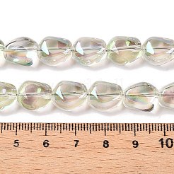 電気メッキガラスビーズセット  ナゲット  ベージュ  12x10.5x7.5mm  穴：1mm  約50個/連  23.62''（60センチメートル）&nbsp;EGLA-T021-08D