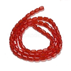透明ガラスビーズ連売り  ファセットバレル  ファイヤーブリック  5~6x4mm  穴：1mm  約78~81個/連  15.94''~18.82''（40.5~47.8センチメートル）&nbsp;GLAA-G112-05C
