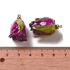 Preserved Rose with Golden Alloy Pendants&nbsp;FIND-M010-01F