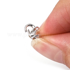 スターリングシルバーカニカン  丸カン付き  銀  9x6x2.5mm  穴：3mmと4mm&nbsp;X-STER-I010-9mm
