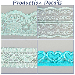 4 Styles Polyester Lace Trim&nbsp;OCOR-GF0005-25B