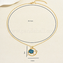 Bohemian Ocean Brass Enamel with Imitaiton Pearl Ring with Starfish and Shell Pendant Necklaces for Women&nbsp;QC9894