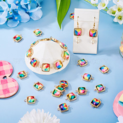 25Pcs Polymer Clay Heart & CCB Square Frame Links Connector Charms&nbsp;CLAY-TADJ0001-05