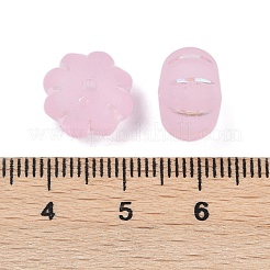 つや消し透明なアクリルビーズ  カボチャ  シルバーライン入り  ABカラーメッキ  ピンク  11.5x8mm  穴：1.8mm  約833個/500g&nbsp;OACR-P029-03B-05