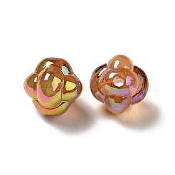UVメッキレインボー虹色アクリルビーズ  結び目  チョコレート  17x17.5x17.5mm  穴：2.8mm&nbsp;PACR-M002-02C