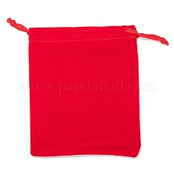 レクタングルベルベットポーチ  ギフトバッグ  レッド  12x10cm&nbsp;X1-TP-R002-10x12-04