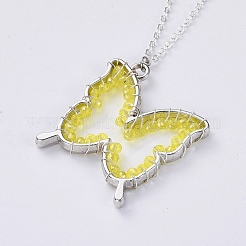 Glass Dangle Earring & Pendant Necklace Jewelry Sets&nbsp;SJEW-JS01076-05