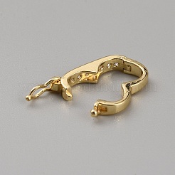 Brass Micro Pave Clear Cubic Zirconia Twister Clasps&nbsp;KK-WH0064-04G