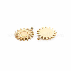 イオンプレーティング（IP）304ステンレススチールペンダントエナメルセッティング  花  14KGP本金メッキ  14x12x1.5mm  穴：1mm&nbsp;STAS-N097-145LG