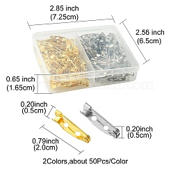 100Pcs 2 Colors Iron Brooch Findings&nbsp;IFIN-FS0001-36