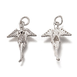 Brass Micro Pave Clear Cubic Zirconia Pendants&nbsp;ZIRC-I051-10P