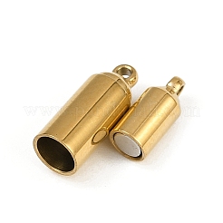 304ステンレススチール製マグネット留め具  コラム  ゴールドカラー  16.5x4.5mm  穴：1.2mm&nbsp;X-STAS-C127-10G