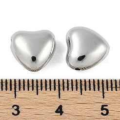 CCBプラスチックビーズ  ハート  プラチナ  10x10.5x5.5mm  穴：1.2mm&nbsp;CCB-G020-05P