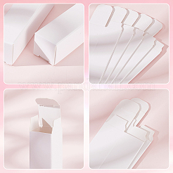 厚紙のギフトボックス  口紅のための  長方形  ホワイト  2.1x2.1x8.5cm&nbsp;CBOX-WH0009-03