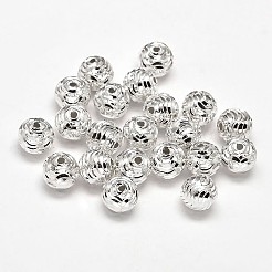空想は925スターリングシルバーラウンドビーズをカット  銀  8mm  穴：1.5mm  約44個/20g&nbsp;STER-F012-08E