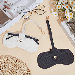 2Pcs 2 Colors Rectangle PU Leather Eyeglass Case&nbsp;AJEW-CN0006-95C