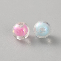 100個透明アクリルビーズ  二層ビーズ  ラウンド  ABカラー  ミックスカラー  7.5mm  穴：2mm&nbsp;TACR-SZC0003-01