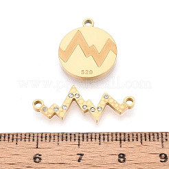 304 Stainless Steel Crystal Rhinestone Split Pendants&nbsp;STAS-T074-13G
