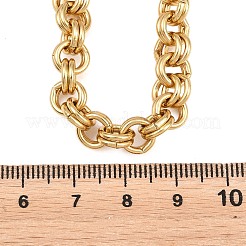 女性用7mm 304ステンレススチール製ダブルリンクチェーンネックレス  イオンプレーティング（ip）  ゴールドカラー  16.30インチ（41.4cm）&nbsp;SA-H001-24G