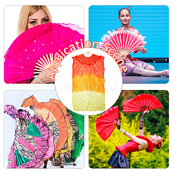 2Pcs 2 Style Bamboo Belly Dance Fans with Polyester Long Veil&nbsp;AJEW-GO0001-36