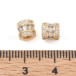 Brass Micro Pave Clear Cubic Zirconia Beads&nbsp;KK-K351-79G