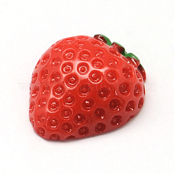 ストロベリーレジンデコデンカボション  模造食品  レッド  20x18x7mm&nbsp;CRES-R183-09